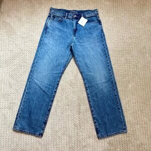 JW Anderson x Uniqlo Jeans Straight Leg Blue Denim Women's 29x31 476209 NEW‎
